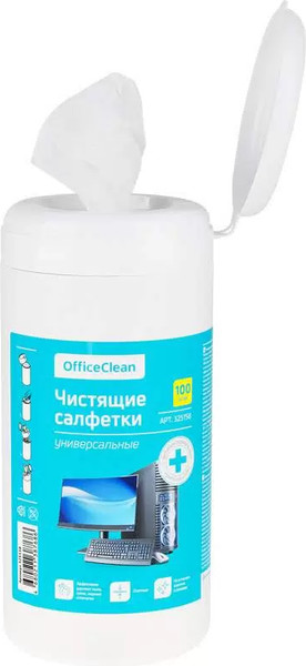 Изображение товара Влажные салфетки OfficeClean Универсальные антибактериальные плотные / 325158 (100шт)