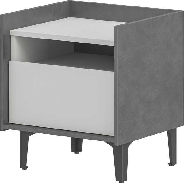 Изображение товара Прикроватная тумба Мебель-Неман Модена МН-048-07-Ц1 (лунный камень/металл бруклин)