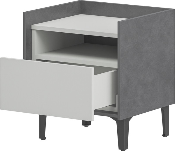 Изображение товара Прикроватная тумба Мебель-Неман Модена МН-048-07-Ц1 (лунный камень/металл бруклин)