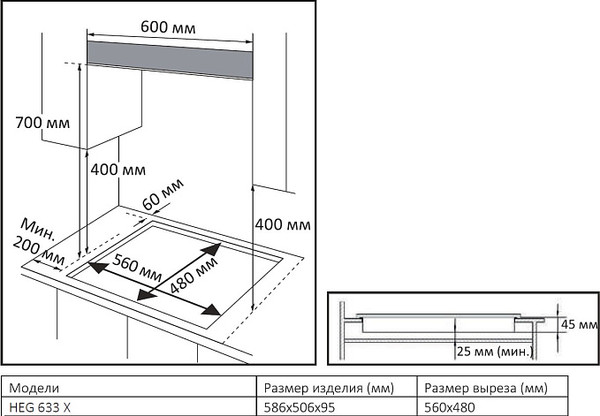 Изображение товара Газовая варочная панель Evelux HEG 633 X