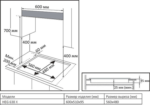 Изображение товара Газовая варочная панель Evelux HEG 638 X