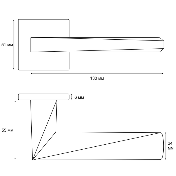 Изображение товара Ручка дверная Vrata 2034 AL серия 03 Slim (черный)