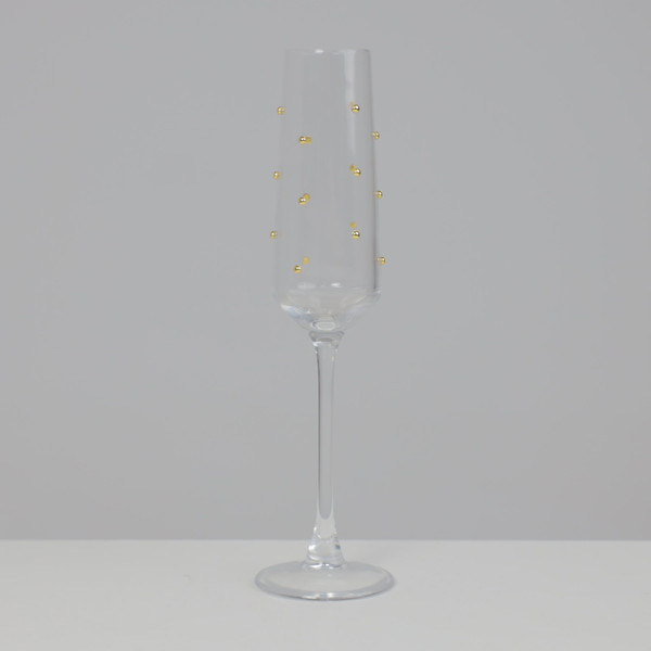 Изображение товара Бокал AksHome Dots Флют (прозрачный c золотыми каплями)