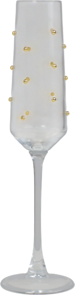 Изображение товара Бокал AksHome Dots Флют (прозрачный c золотыми каплями)