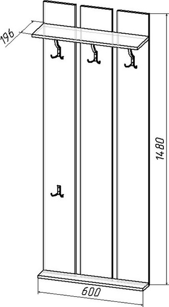 Изображение товара Вешалка для одежды Интермебель К-004 (шимо светлый)