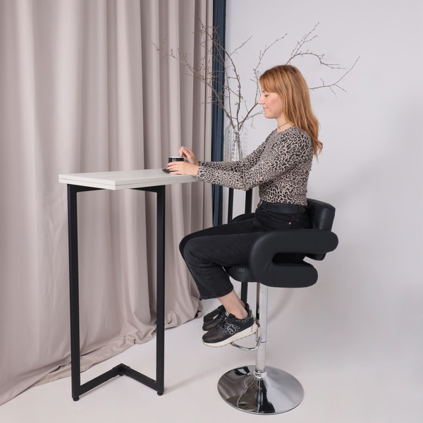 Изображение товара Стул барный AksHome Elton (экокожа черный/хром)