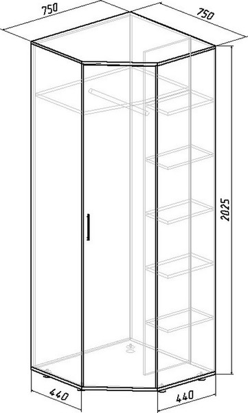 Изображение товара Шкаф Интермебель К-011 (шимо светлый/дуб венге)