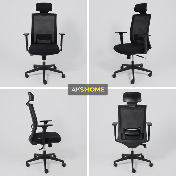 Изображение товара Кресло офисное AksHome Arcus (черная сетка/ткань/черный полиамид)