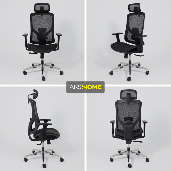 Изображение товара Кресло офисное AksHome Magnus (черная сетка/алюминий)