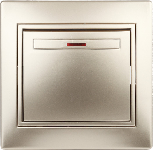 Изображение товара Выключатель INTRO Plano 1-102-04 / Б0053732 (шампань)