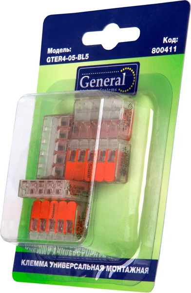 Изображение товара Набор клемм General Lighting GTER4-05-BL5 / 800411 (5шт)