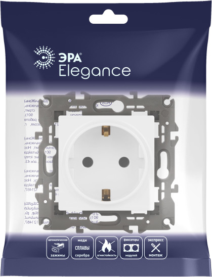 Изображение товара Розетка ЭРА Elegance 14-2101-01М 2P+E Schuko / Б0065800 (белый матовый)