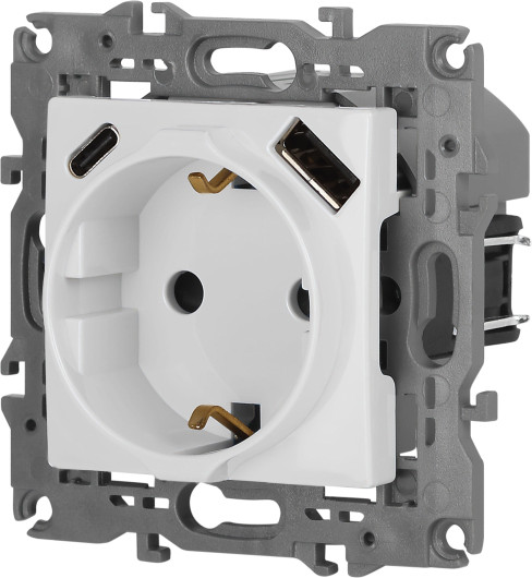 Изображение товара Розетка ЭРА Elegance 14-4108-01 2P+E 16A-250В / Б0067736 (белый)
