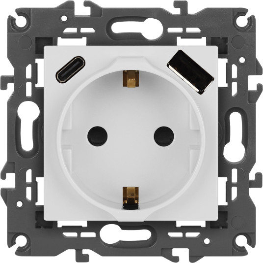 Изображение товара Розетка ЭРА Elegance 14-4108-01 2P+E 16A-250В / Б0067736 (белый)