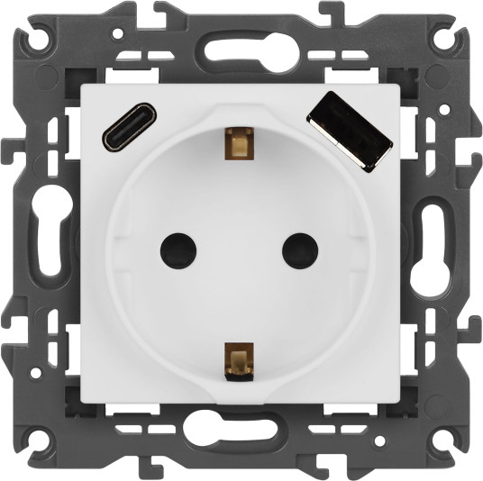 Изображение товара Розетка ЭРА Elegance 14-4108-01М 2P+E 16A-250В / Б0067710 (белый матовый)