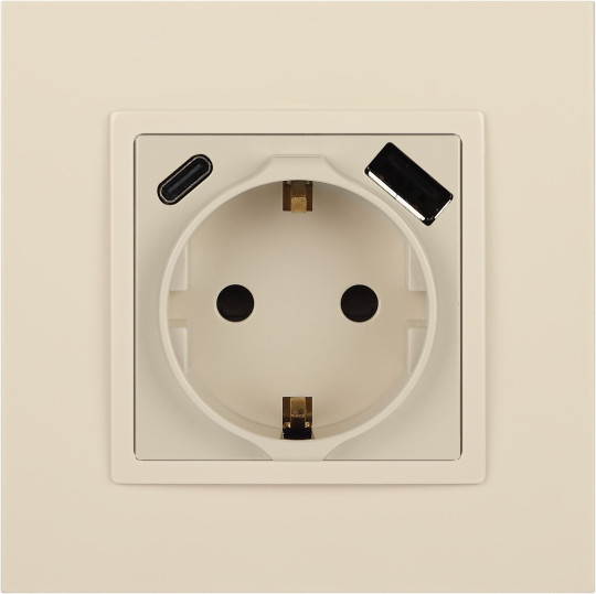 Изображение товара Розетка ЭРА Elegance 14-4108-02 2P+E 16A-250В / Б0067725 (слоновая кость)