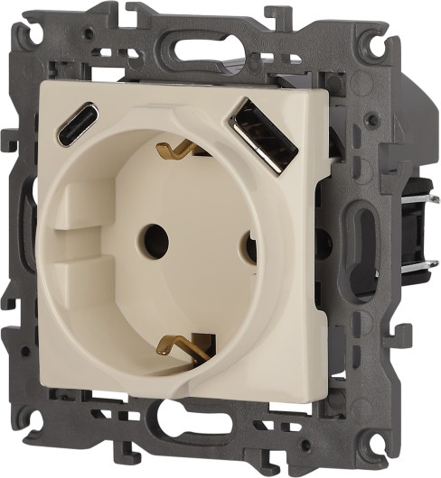 Изображение товара Розетка ЭРА Elegance 14-4108-02 2P+E 16A-250В / Б0067725 (слоновая кость)