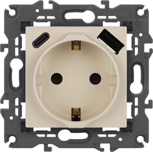 Изображение товара Розетка ЭРА Elegance 14-4108-02 2P+E 16A-250В / Б0067725 (слоновая кость)