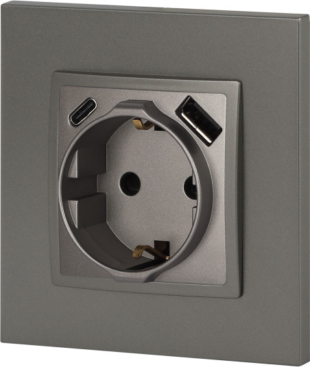 Изображение товара Розетка ЭРА Elegance 14-4108-16 2P+E 16A-250В / Б0067695 (титан)