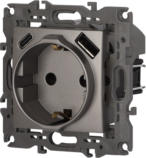Изображение товара Розетка ЭРА Elegance 14-4108-16 2P+E 16A-250В / Б0067695 (титан)