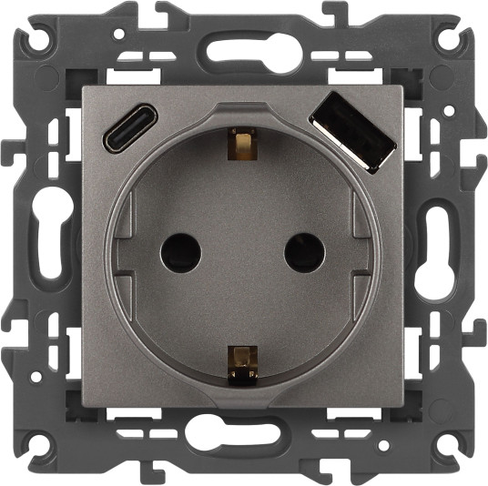 Изображение товара Розетка ЭРА Elegance 14-4108-16 2P+E 16A-250В / Б0067695 (титан)