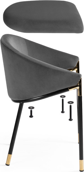 Изображение товара Стул Woodville Molton (серый/черный/золотой)