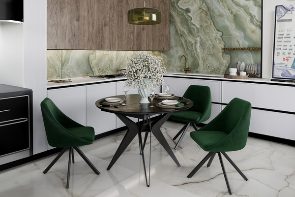 Изображение товара Стул Woodville Окленд поворотный (темно-зеленый/черный)