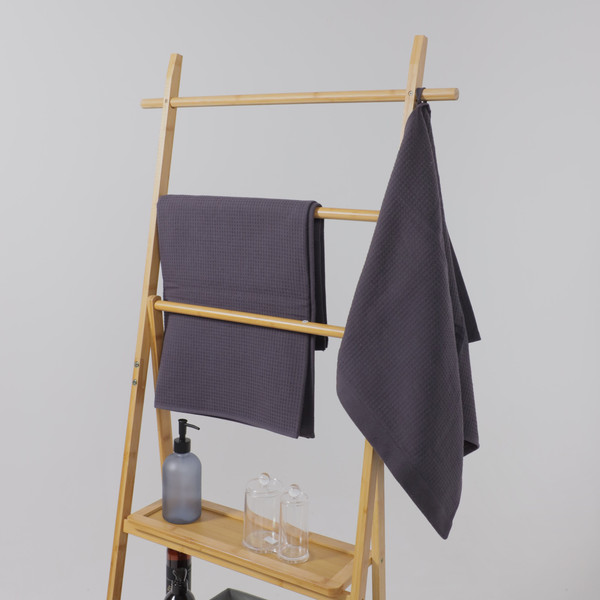 Изображение товара Полотенце AksHome Grey Вафельное 70x140 / E2022-181 (черный графит)