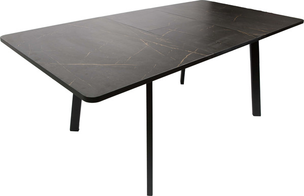 Изображение товара Обеденный стол ВВР Миллер пластик 120-160x80 (каспий черное золото/черный №3)