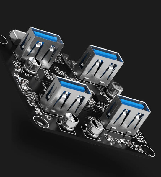 Изображение товара USB-хаб Orico MH4U-U3-10-CR-BP (прозрачный)