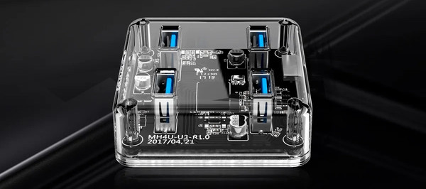 Изображение товара USB-хаб Orico MH4U-U3-10-CR-BP (прозрачный)