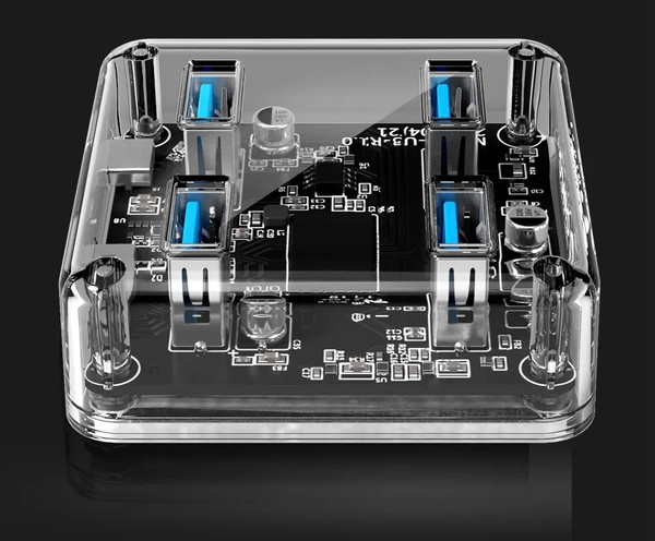 Изображение товара USB-хаб Orico MH4U-U3-10-CR-BP (прозрачный)
