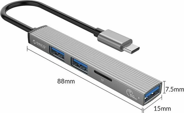 Изображение товара USB-хаб Orico AH-12F-GY-BP (серый)