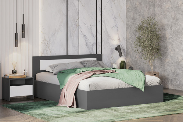 Изображение товара Каркас кровати Mio Tesoro Дольче 160x200 (графит/белый)