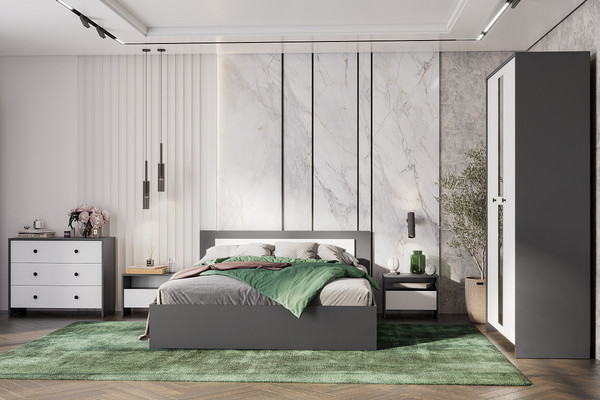 Изображение товара Каркас кровати Mio Tesoro Дольче 160x200 (графит/белый)