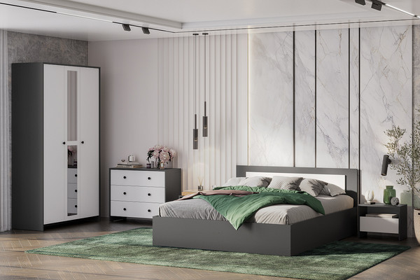 Изображение товара Каркас кровати Mio Tesoro Дольче 160x200 (графит/белый)