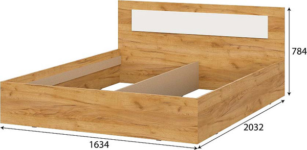 Изображение товара Каркас кровати Mio Tesoro Дольче 160x200 (дуб золотистый/белый)