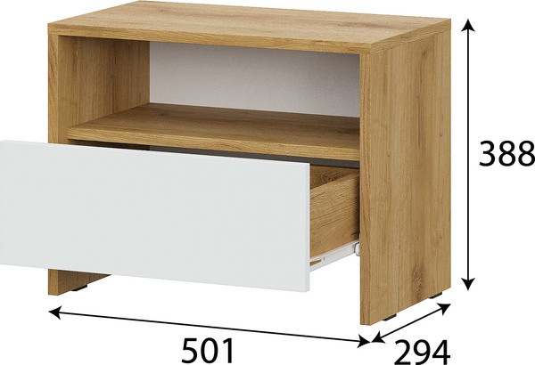 Изображение товара Прикроватная тумба Mio Tesoro Дольче (дуб золотистый/белый)