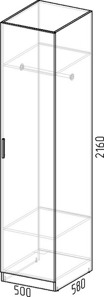 Изображение товара Шкаф-пенал Интермебель 580 / МР-02 (шиншилла серая)