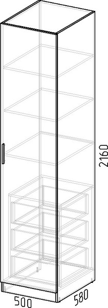 Изображение товара Шкаф-пенал Интермебель 580 / МР-03  (кашемир)