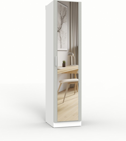 Изображение товара Шкаф-пенал Интермебель 580 с зеркалом / МР-03 (шиншилла серая)