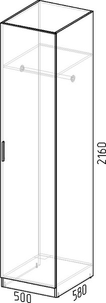 Изображение товара Шкаф Интермебель 580 / МР-04 (шиншилла серая)
