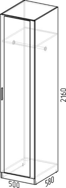 Изображение товара Шкаф Интермебель 580 с зеркалом / МР-04 (шиншилла серая)