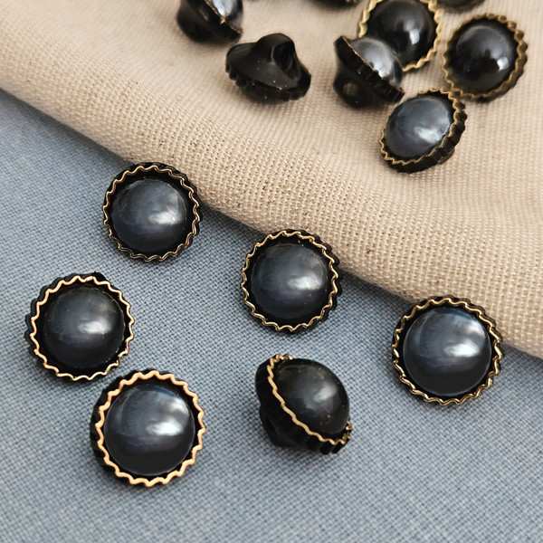 Изображение товара Набор пуговиц Sentex PN-12-11.5 (20шт, черный/золотой)