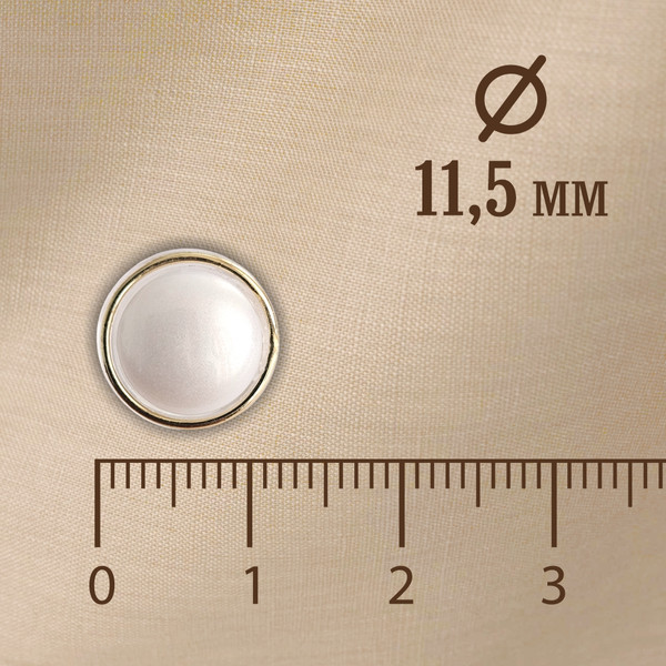 Изображение товара Набор пуговиц Sentex PN-19-11.5 (50шт, белый/золотой)