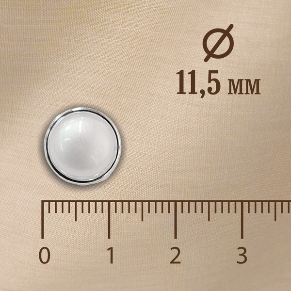 Изображение товара Набор пуговиц Sentex PN-19-11.5 (50шт, белый/серебряный)