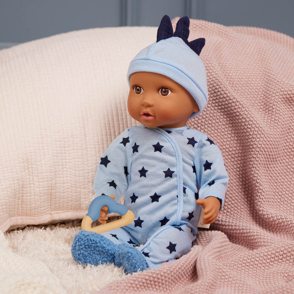 Изображение товара Набор аксессуаров для пупса LullaBaby Комплект одежды. Голубая пижама с шапочкой и обувью / LBY7643