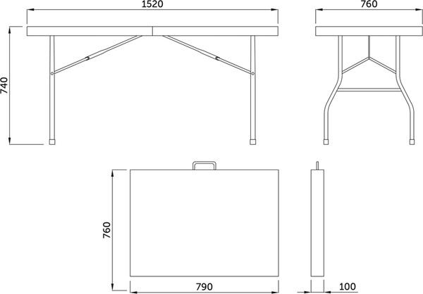 Изображение товара Стол складной AksHome 152x76x74 (белый)