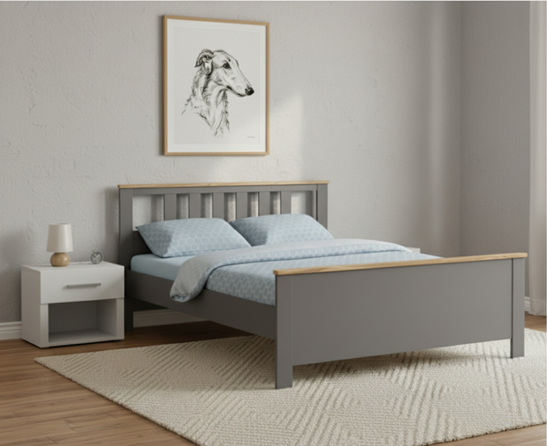 Изображение товара Двуспальная кровать Mio Tesoro Сага 160x200 2.08.04.070.15 (серый/ясень)