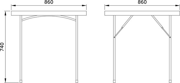 Изображение товара Стол складной AksHome 86x86x74 (белый)